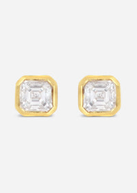 Asscher Diamond Threaded Flat Back Earring | Single