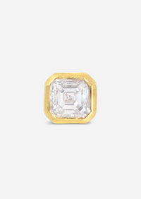 Asscher Diamond Threaded Flat Back Earring | Single
