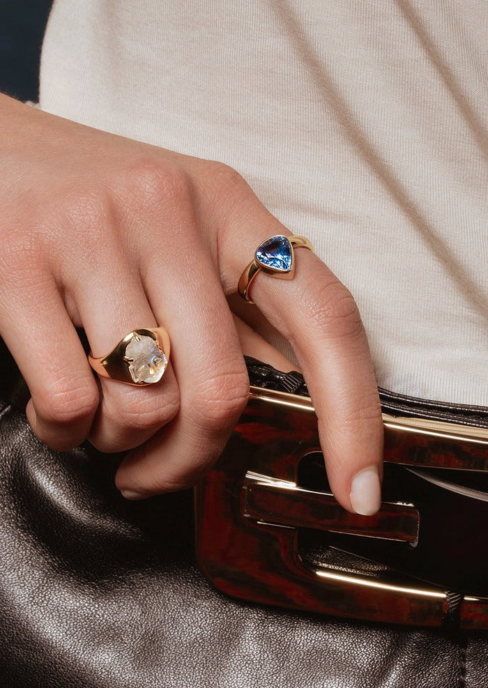 Rainbow Moonstone Buddha Ring
