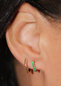 Large Gold Lock Hoop | Single