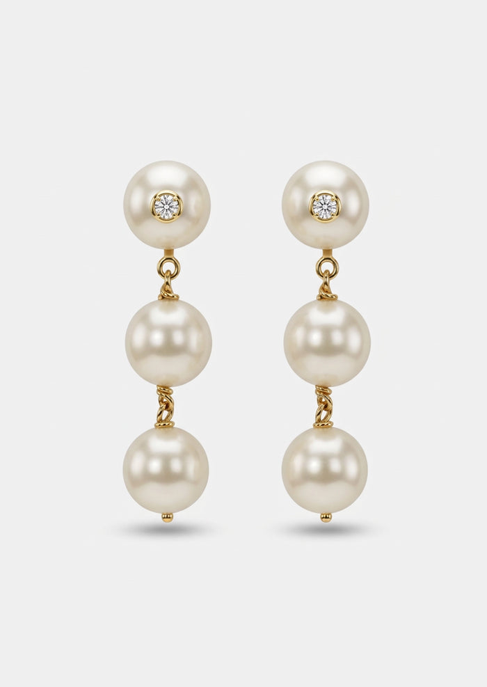 Pearl Trio Drop Earrings