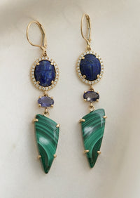 Lapis Scarab Earrings