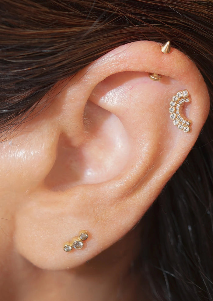 Spike Threaded Flat Back Earring | Single
