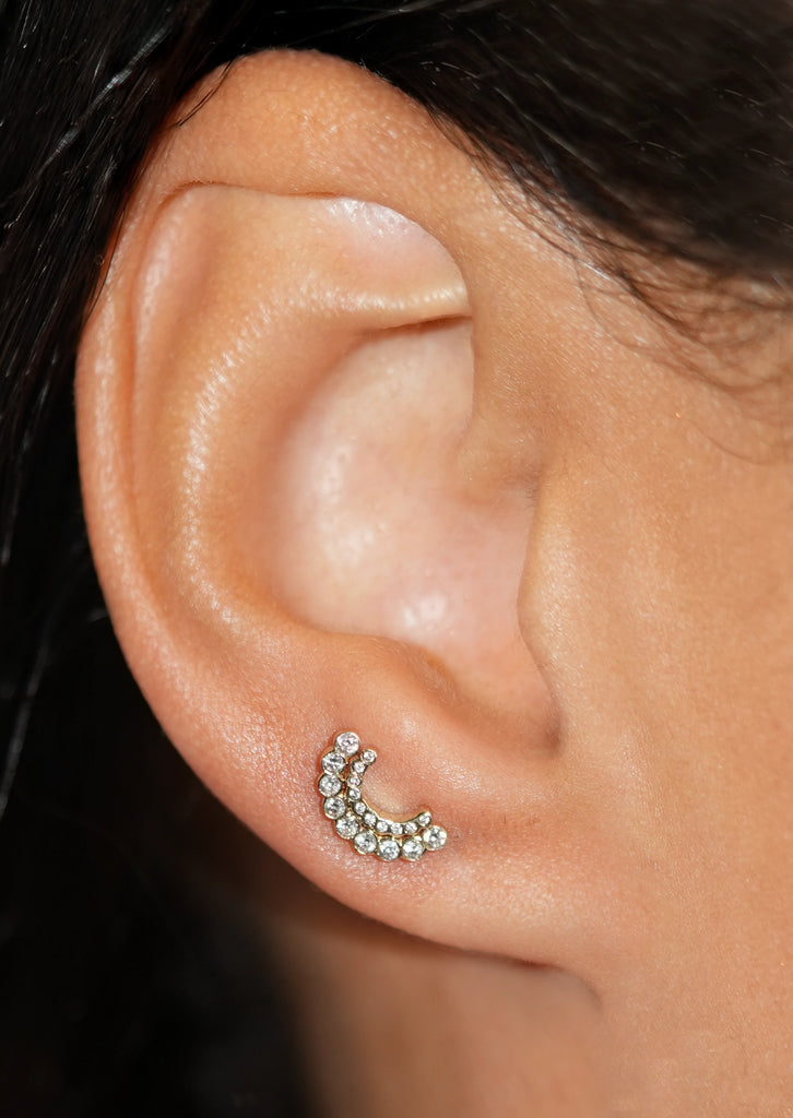 Lune Cachée Threaded Flat Back Earring | Single