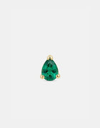 Mini Pear Emerald Threaded Flat Back Earring