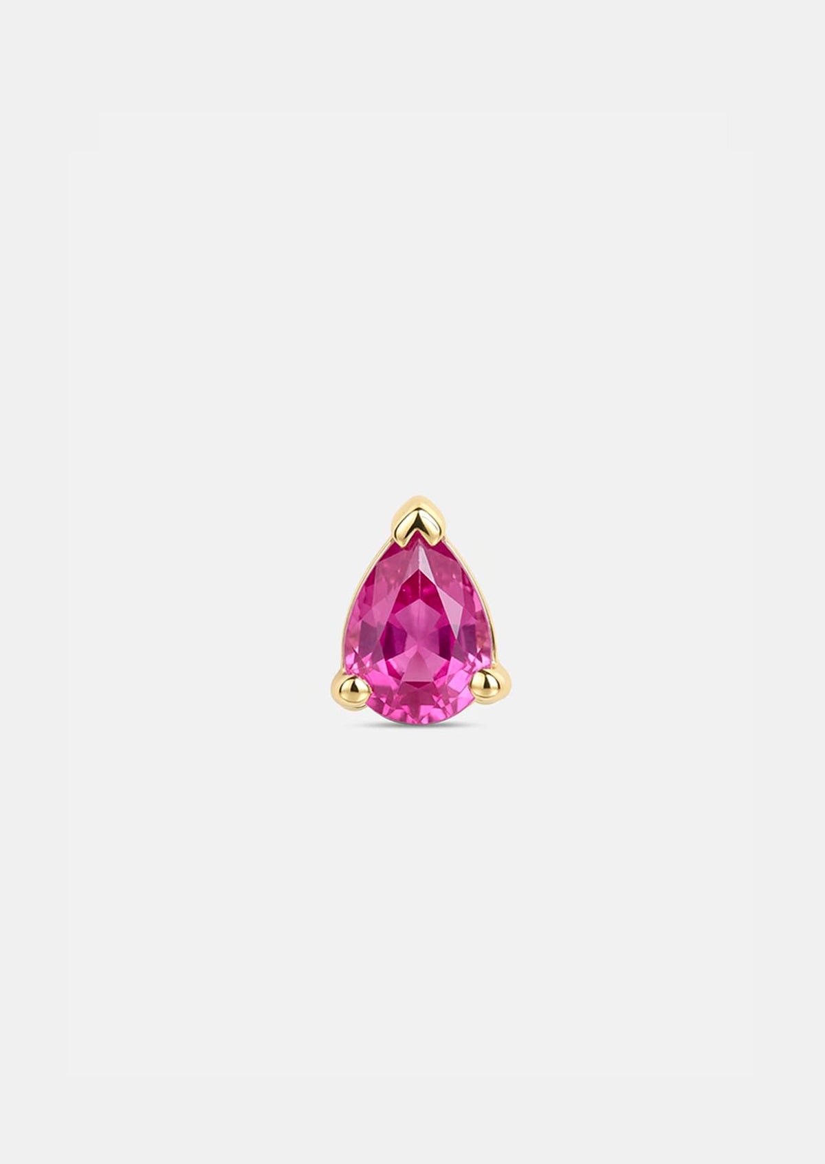 Mini Pear Ruby Threaded Flat Back Earring