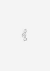 Open Curve 3 Diamond Threaded Flat Back Earring | Single