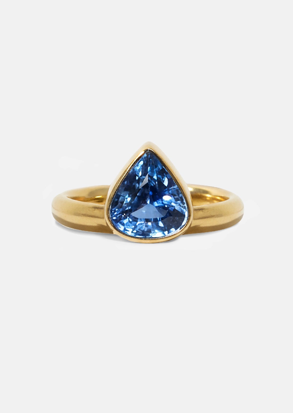 Pear Cornflower Sapphire Ring