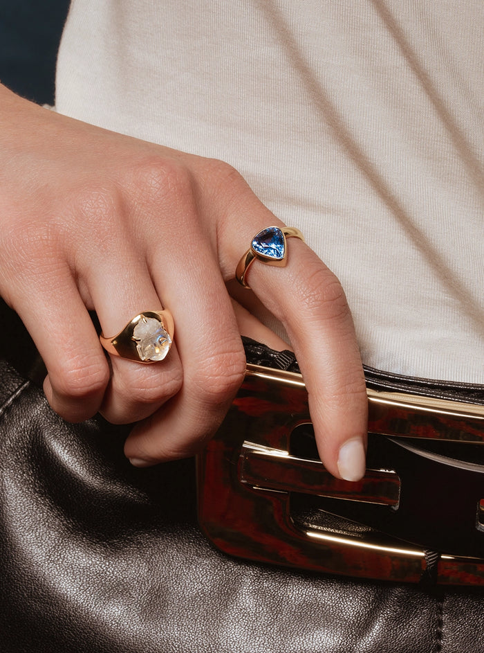 Rainbow Moonstone Buddha Ring