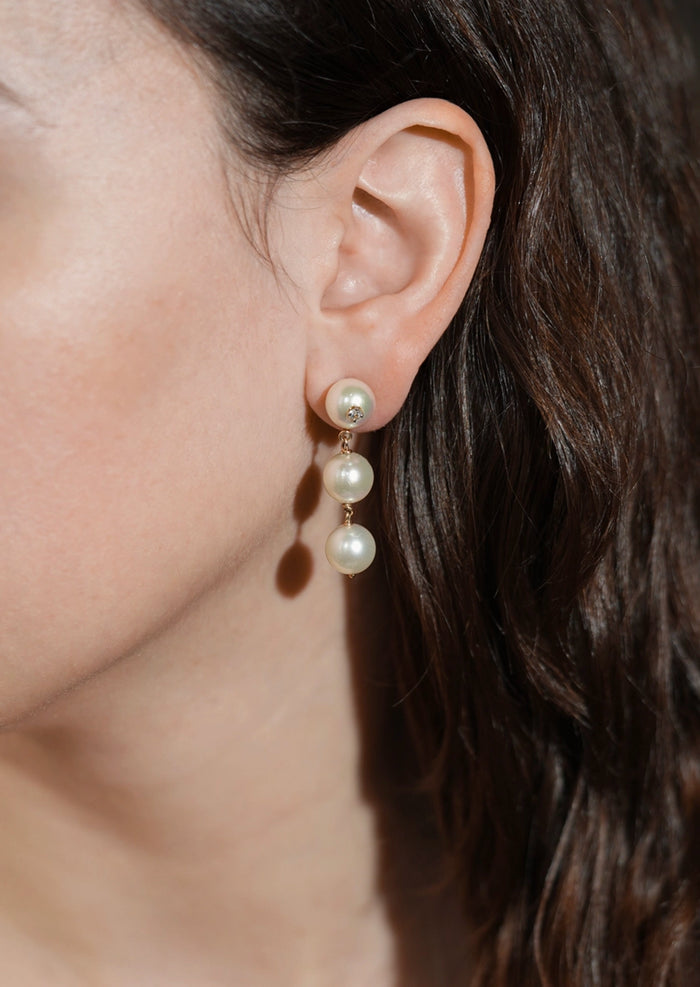 Pearl Trio Drop Earrings