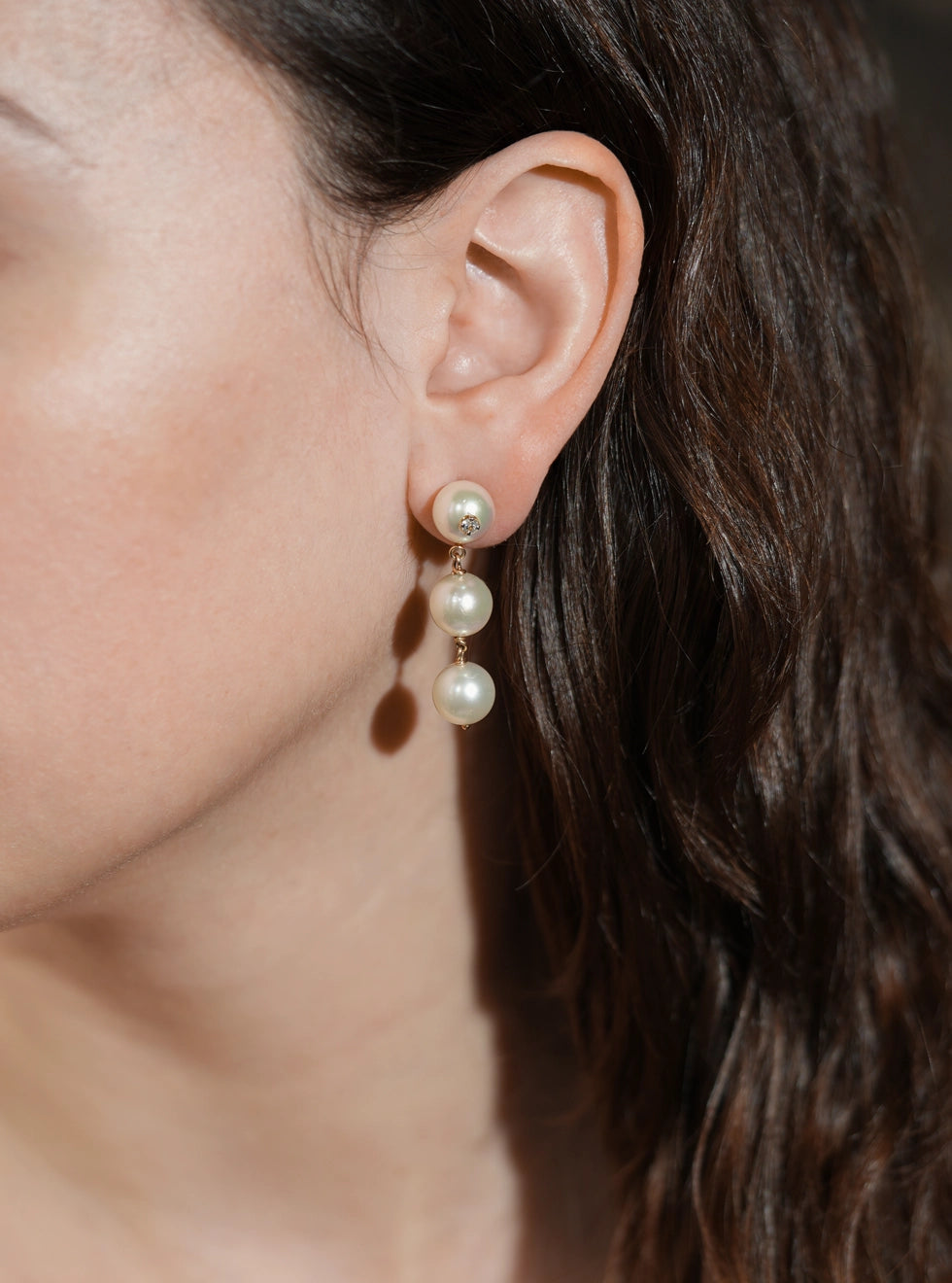 Pearl Trio Drop Earrings