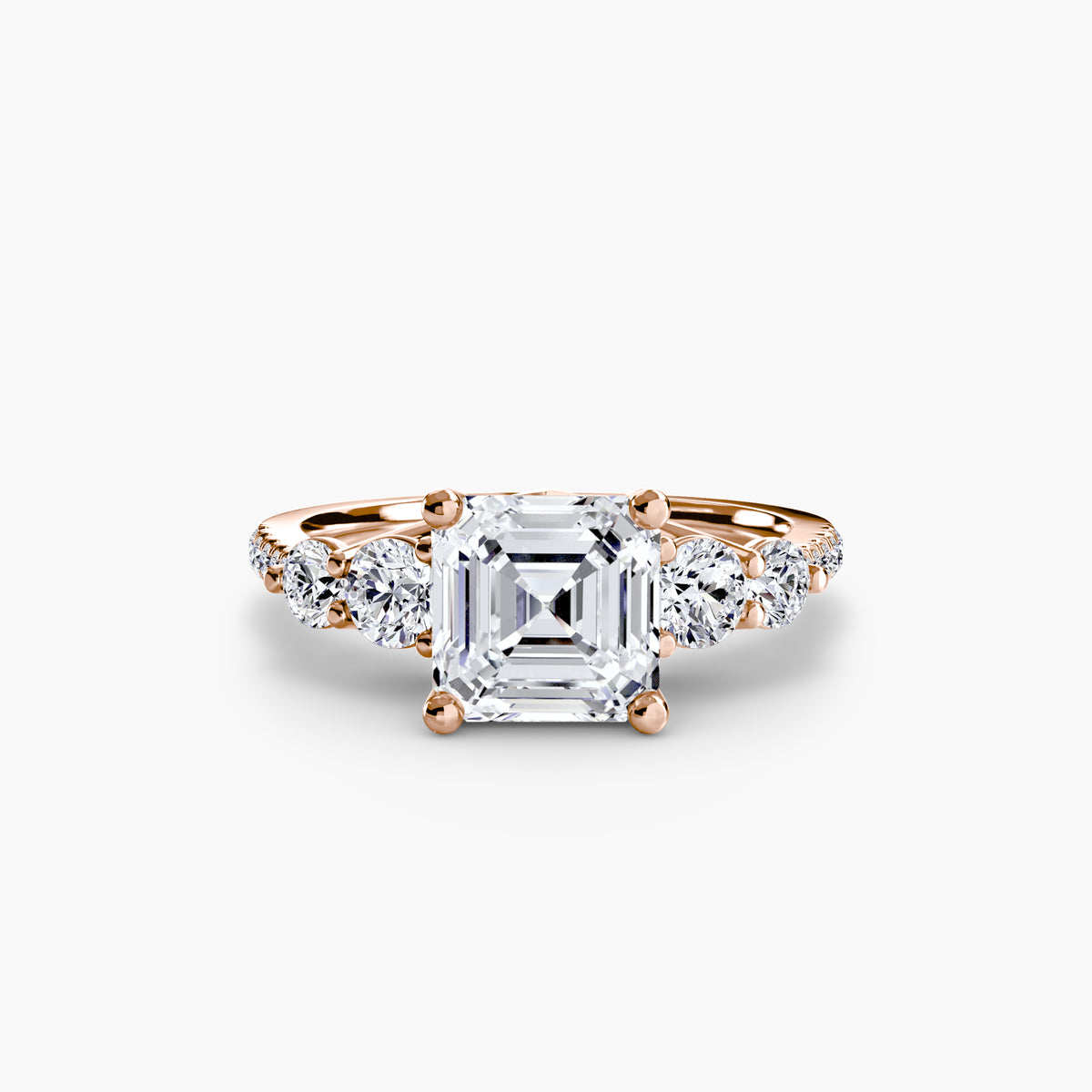 Five Stone Ring with Pavé Band