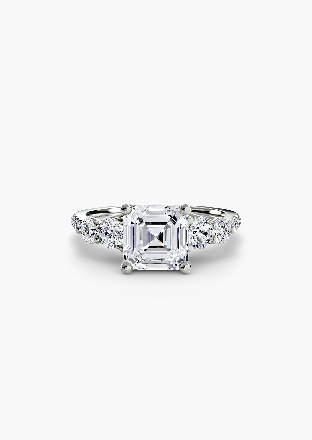 Five Stone Ring with Pavé Band