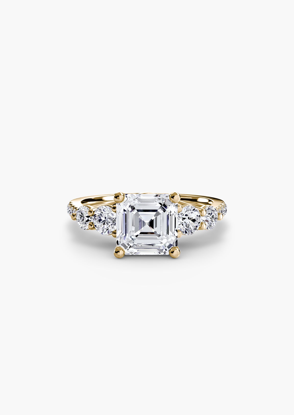 Five Stone Ring with Pavé Band