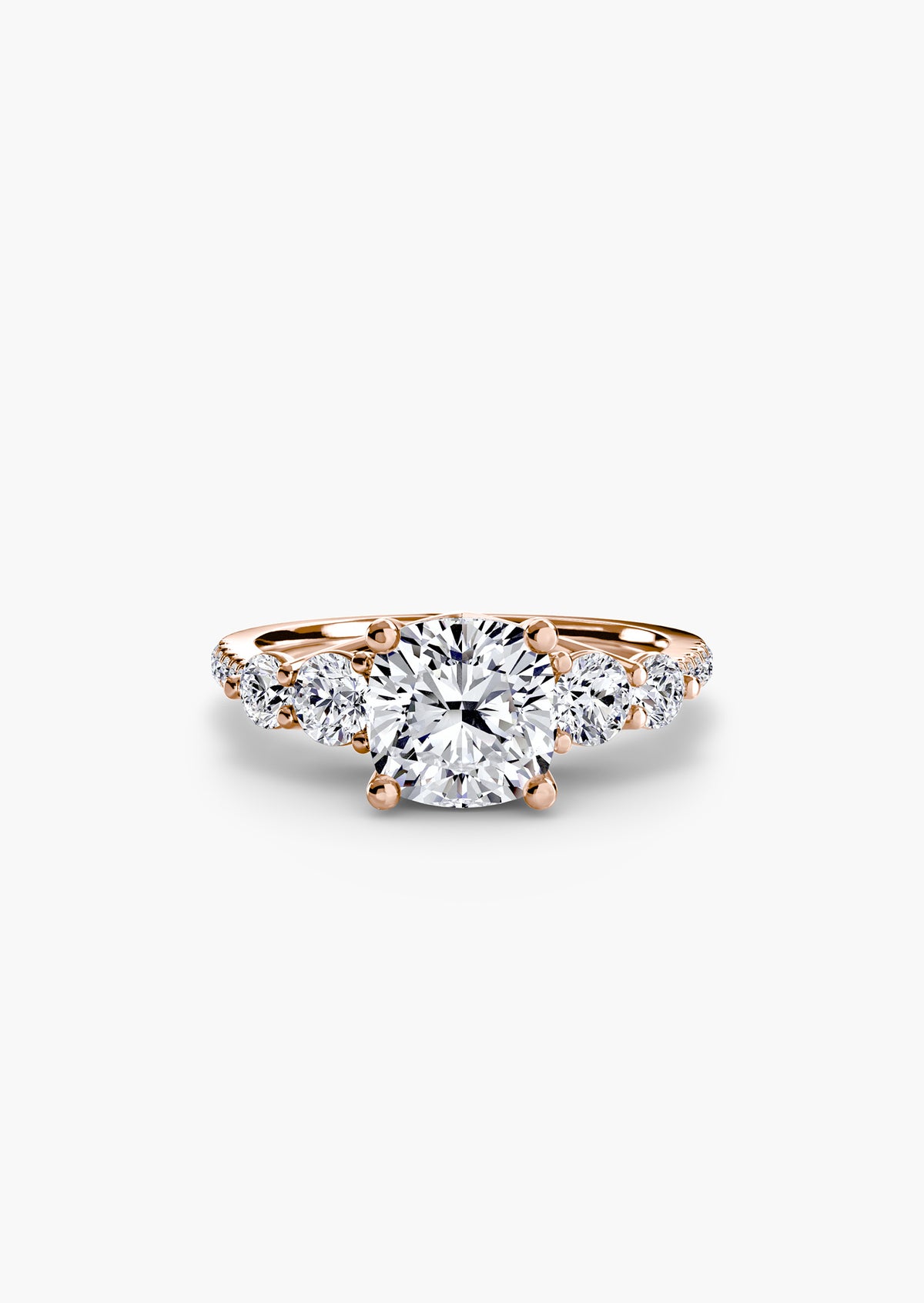Five Stone Ring with Pavé Band