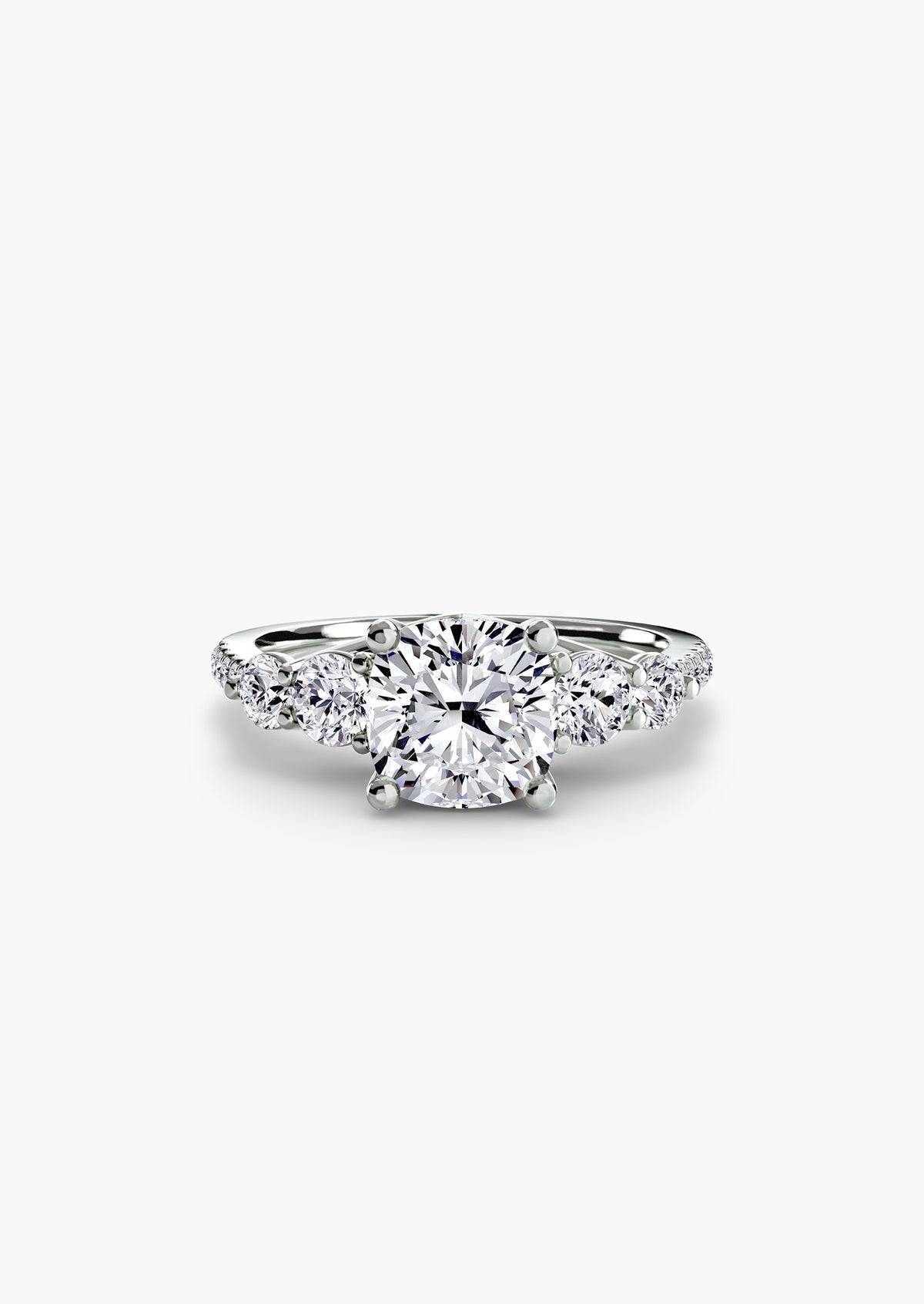 Five Stone Ring with Pavé Band