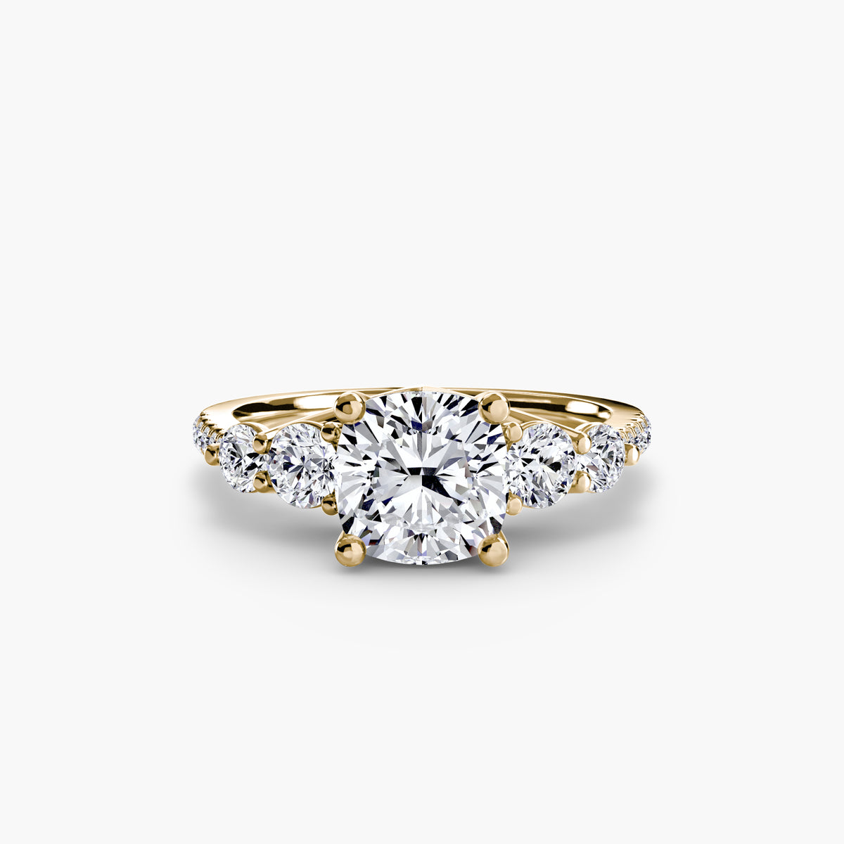 Five Stone Ring with Pavé Band