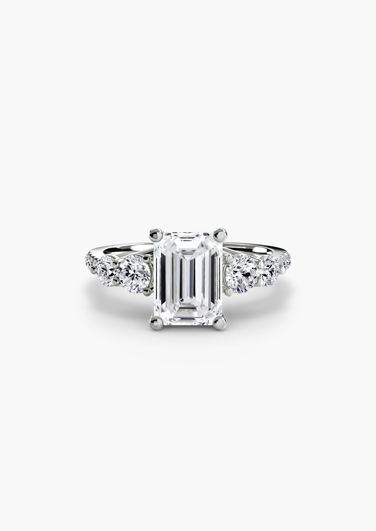 Five Stone Ring with Pavé Band
