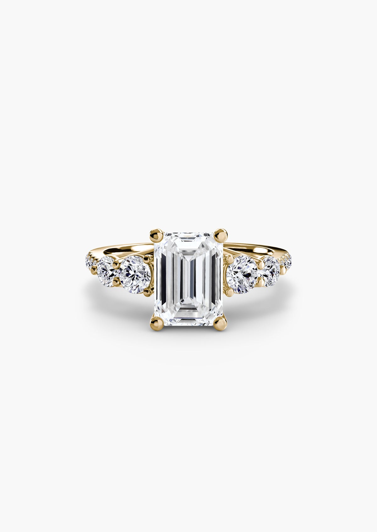Five Stone Ring with Pavé Band