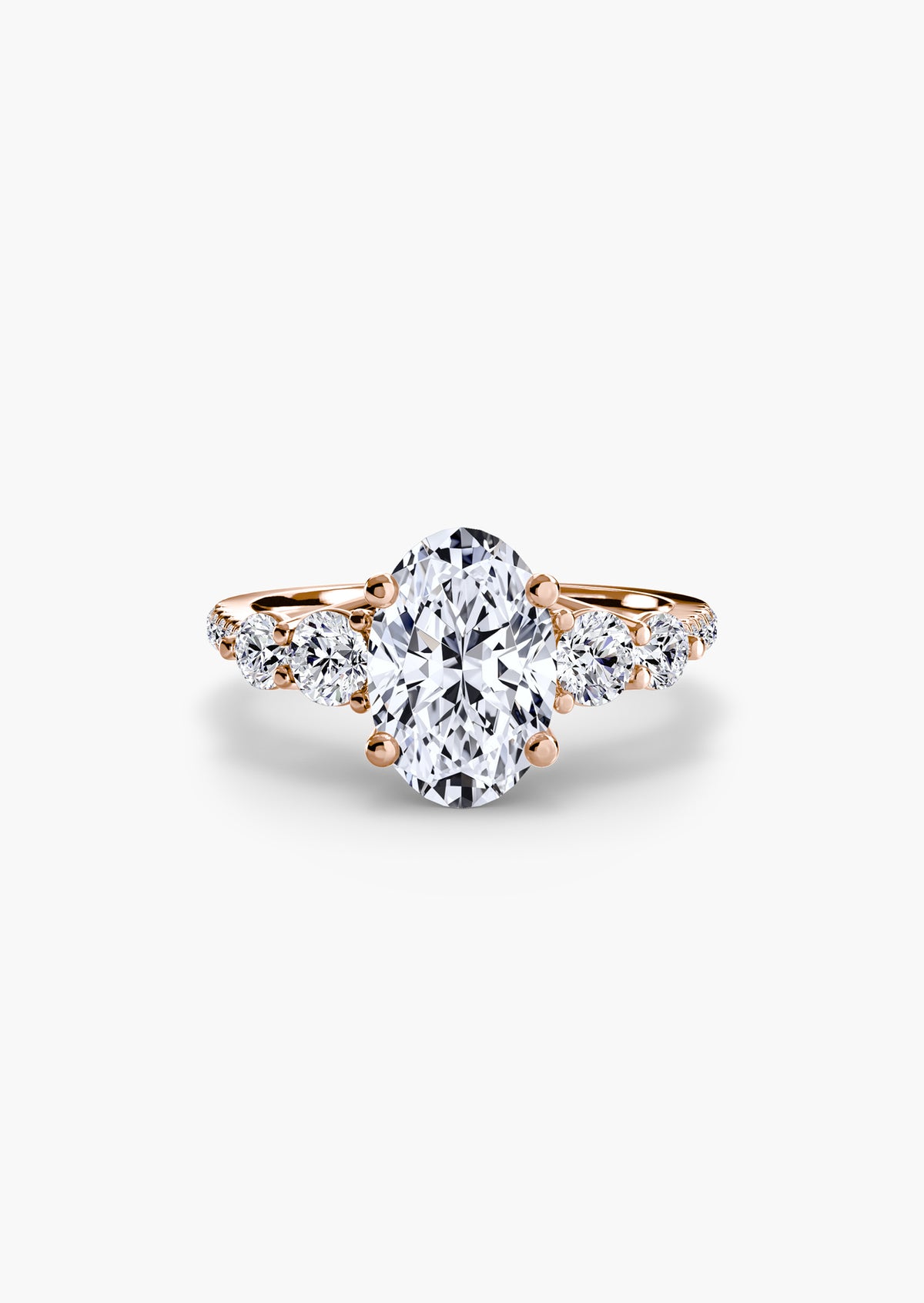 Five Stone Ring with Pavé Band