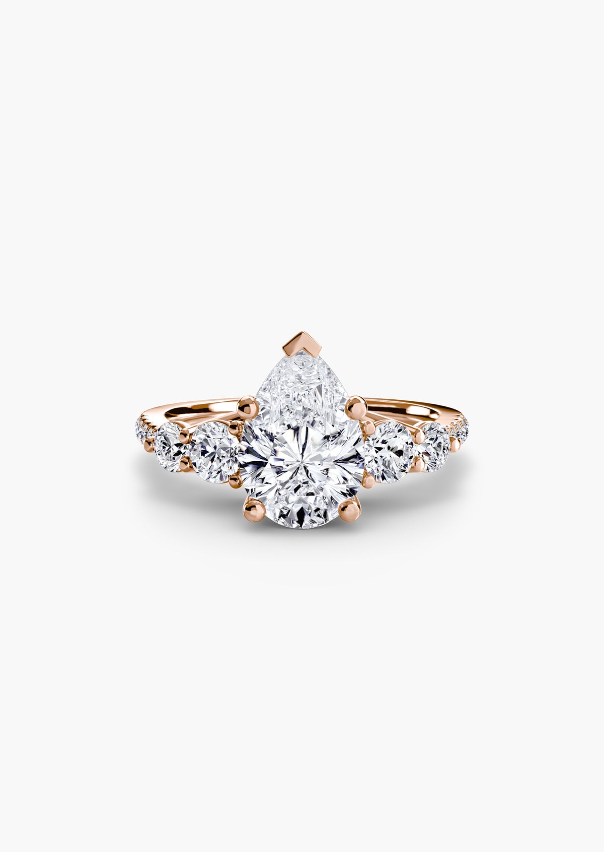 Five Stone Ring with Pavé Band