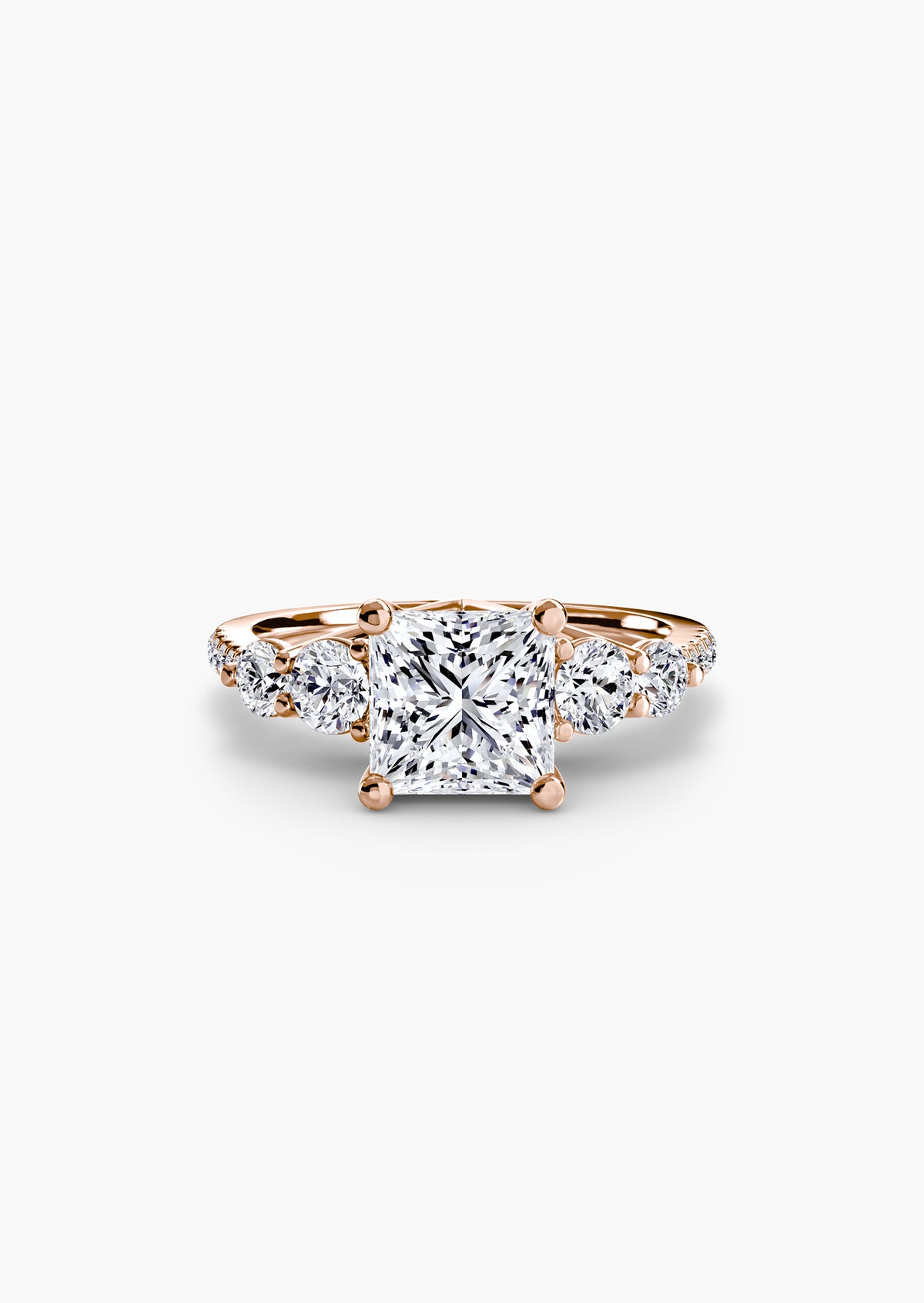 Five Stone Ring with Pavé Band