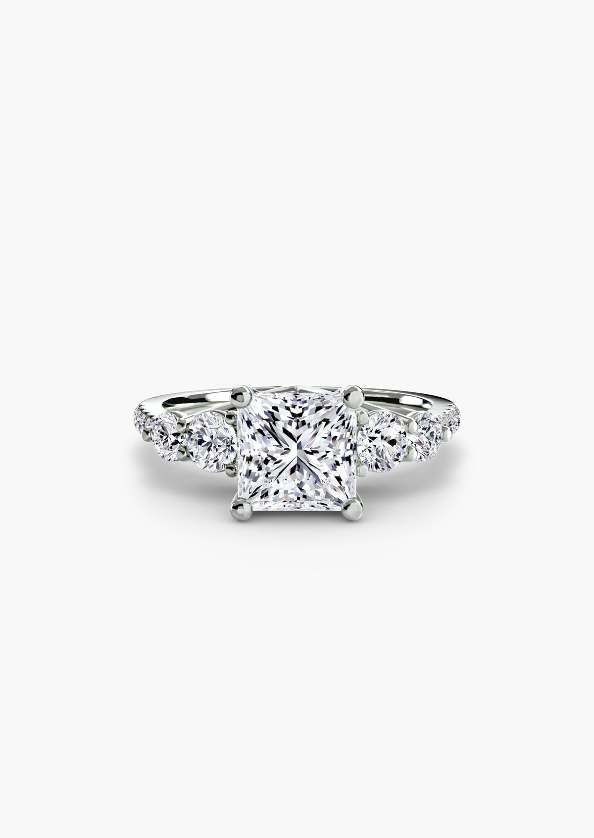 Five Stone Ring with Pavé Band
