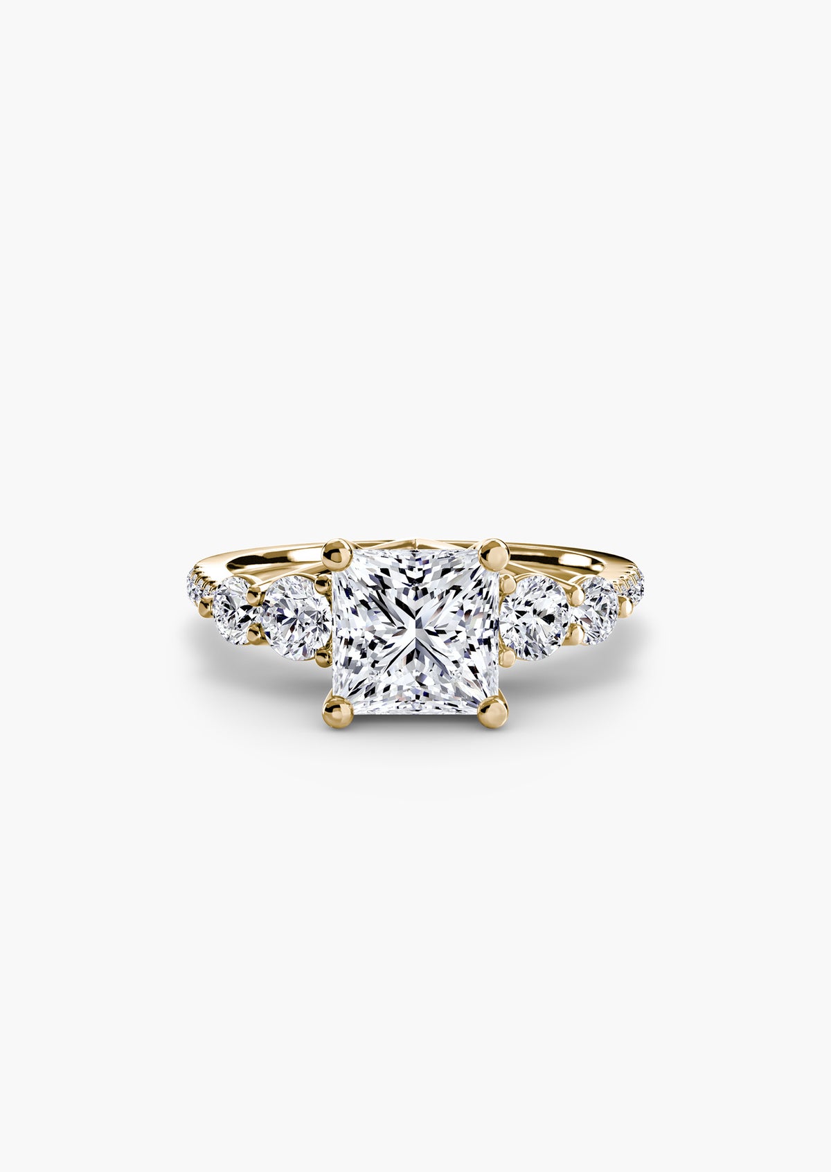 Five Stone Ring with Pavé Band