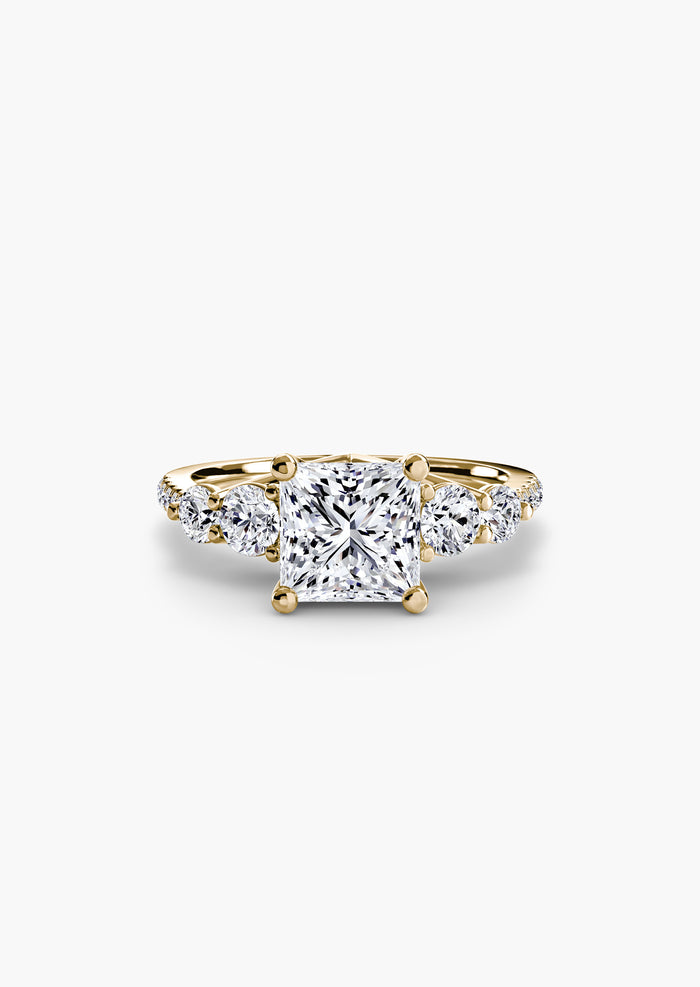 Five Stone Ring with Pavé Band