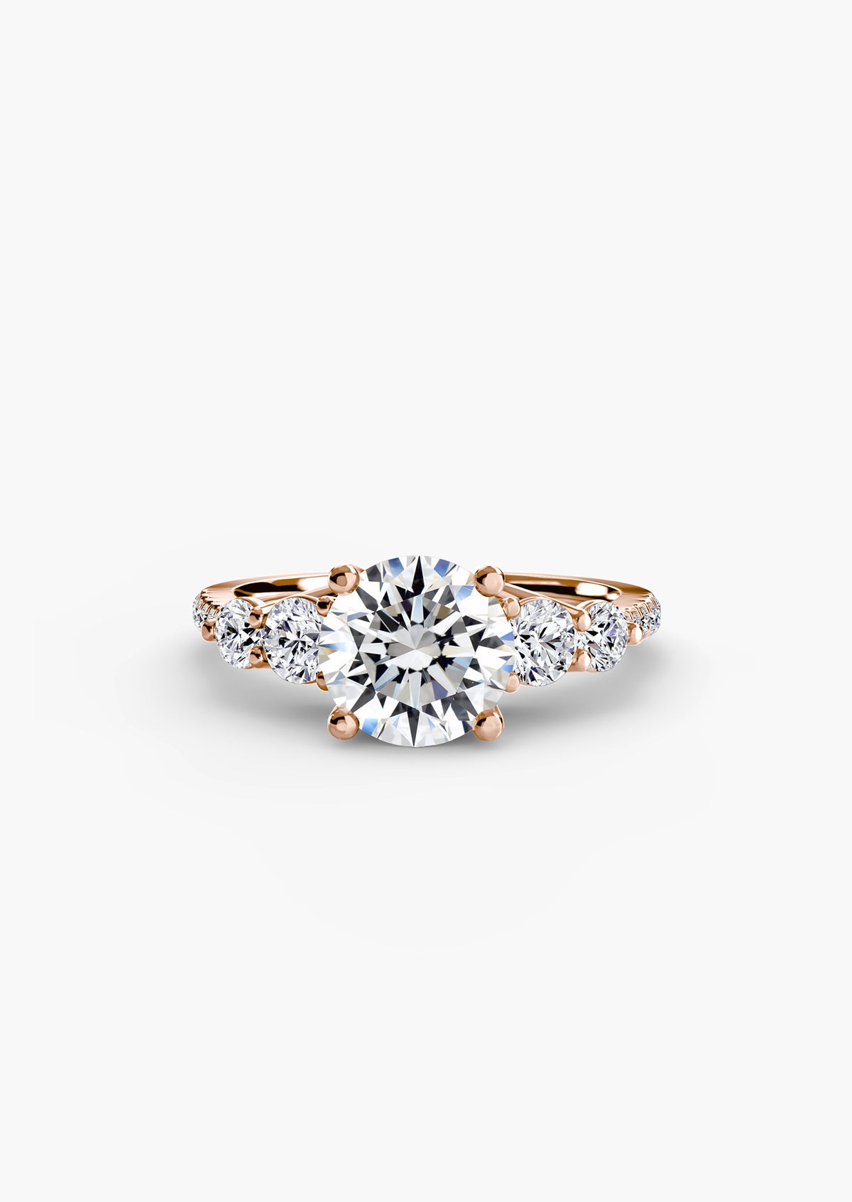 Five Stone Ring with Pavé Band