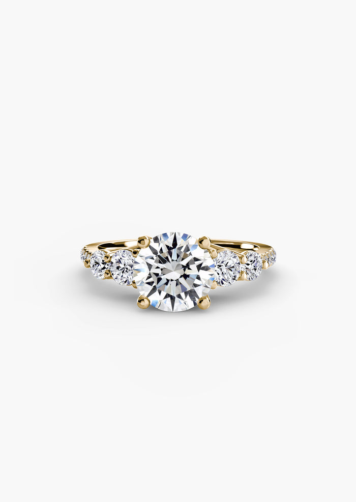 Five Stone Ring with Pavé Band