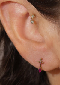 Sacrifice Sword Threaded Flat Back Earring | Single