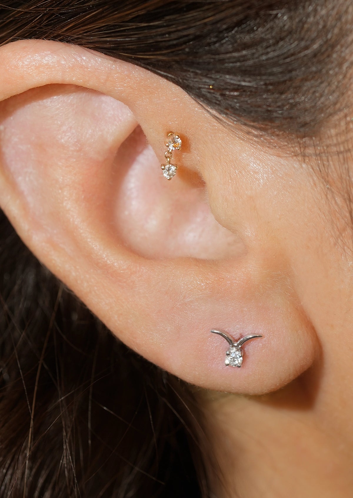 Taurus Threaded Flat Back Earring