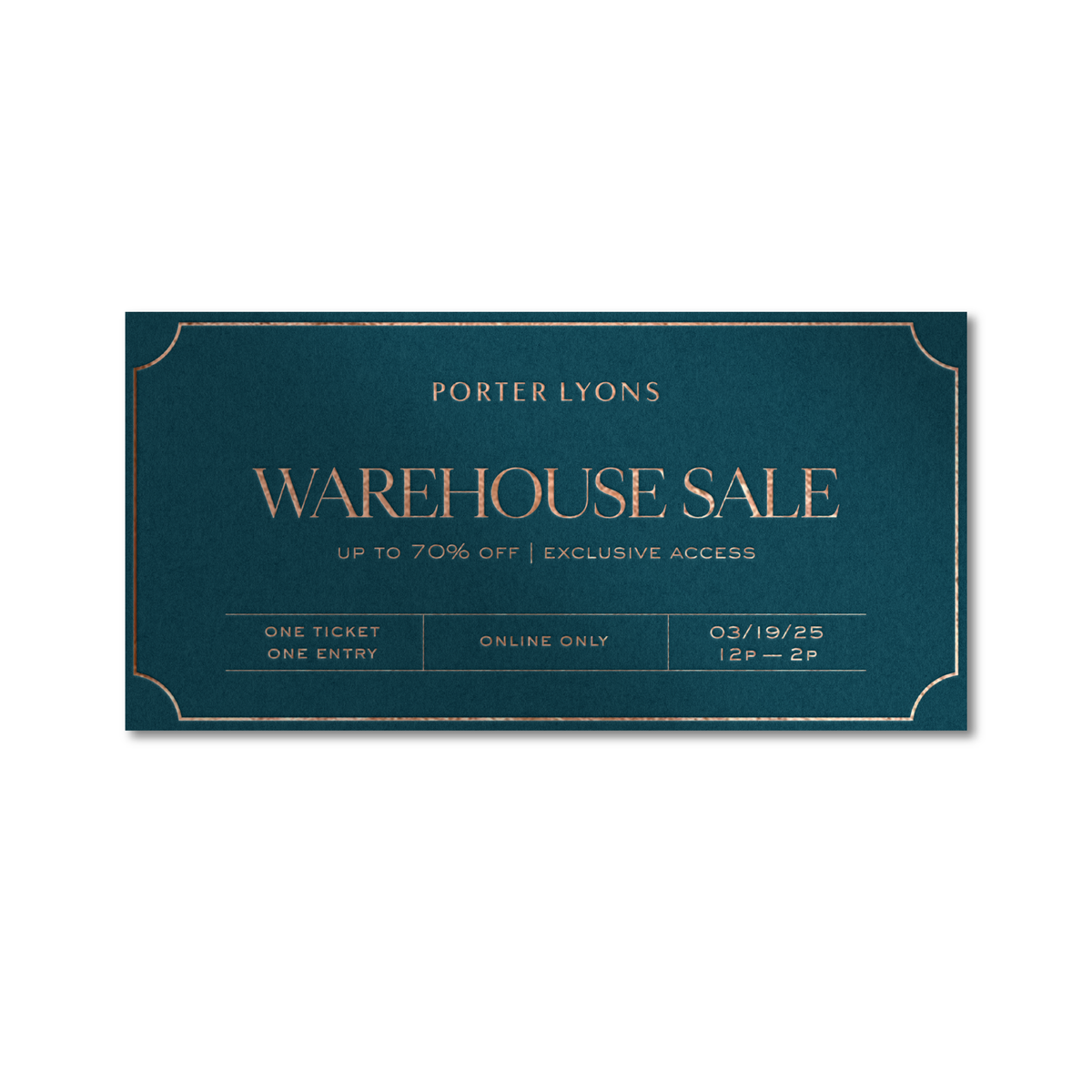 Online Warehouse Sale Ticket