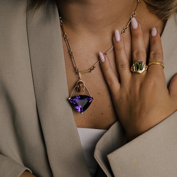 Amethyst Skull Charm