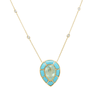 Ankh Inlay Necklace - Aquamarine