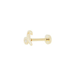 Aries Threaded Flat Back Earring | .60GMS .01CT
