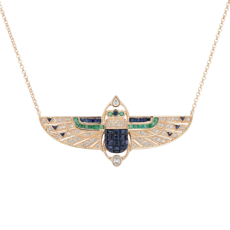 Deco Scarab Necklace