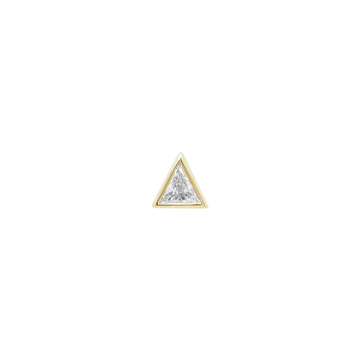 Bezel Diamond Triangle Threaded Flat Back Earring | 0.60GMS 0.20CTW | Single