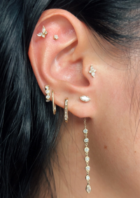 Butterfly Threaded Flat Back Earring | Single