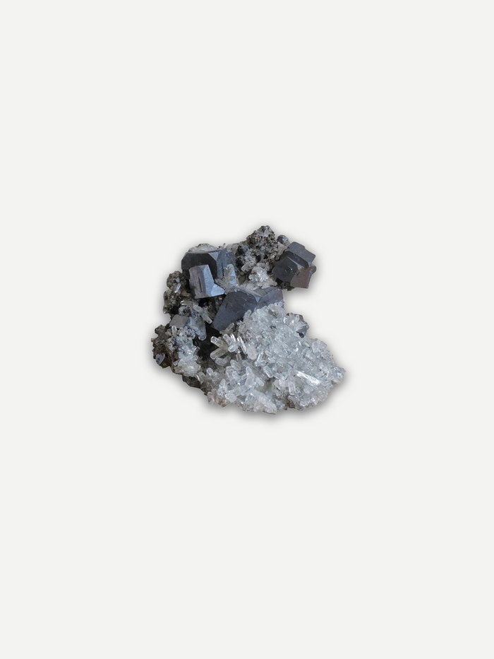 Calcite with Galena Cluster
