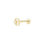 Cancer Threaded Flat Back Earring | .60GMS .02CT