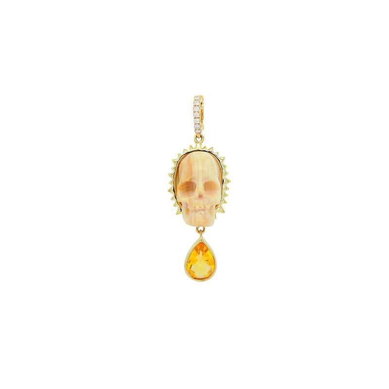 Carved Skull Charm – Mexican Opal | 1GMS 0.47TCW