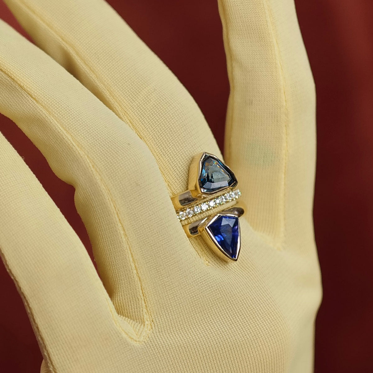 Trillion Cornflower Blue Sapphire Ring (Unheated) | 3.20GMS 2.02CTS