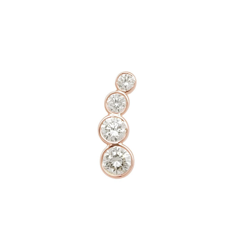 Mini Pear Diamond Threaded Flat Back Earring, .54GMS .2CT