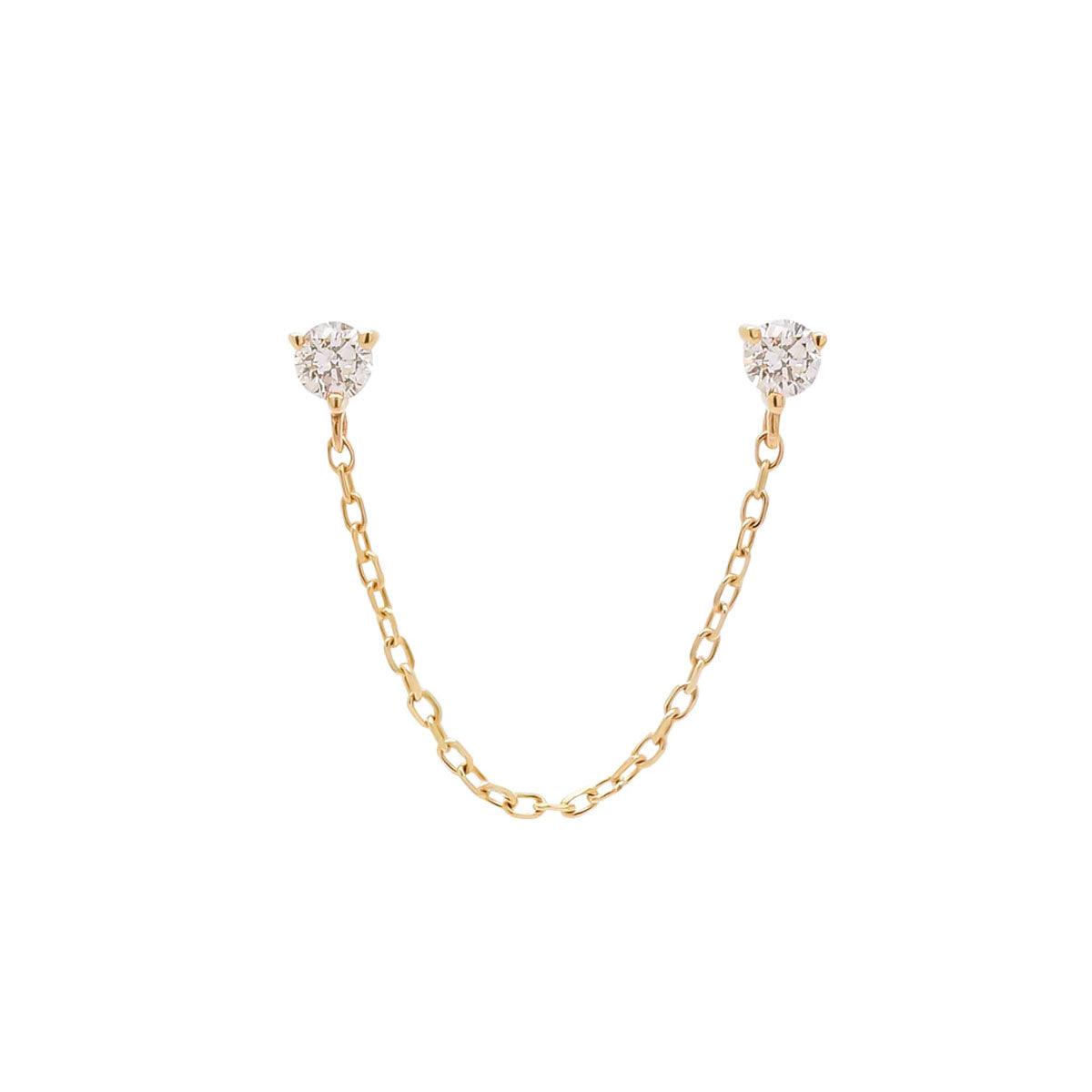 Double Diamond Chain Earring | .5GMS .07CT | Single - Porter Lyons