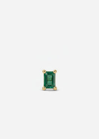 Mini Baguette Emerald Threaded Flat Back Earring