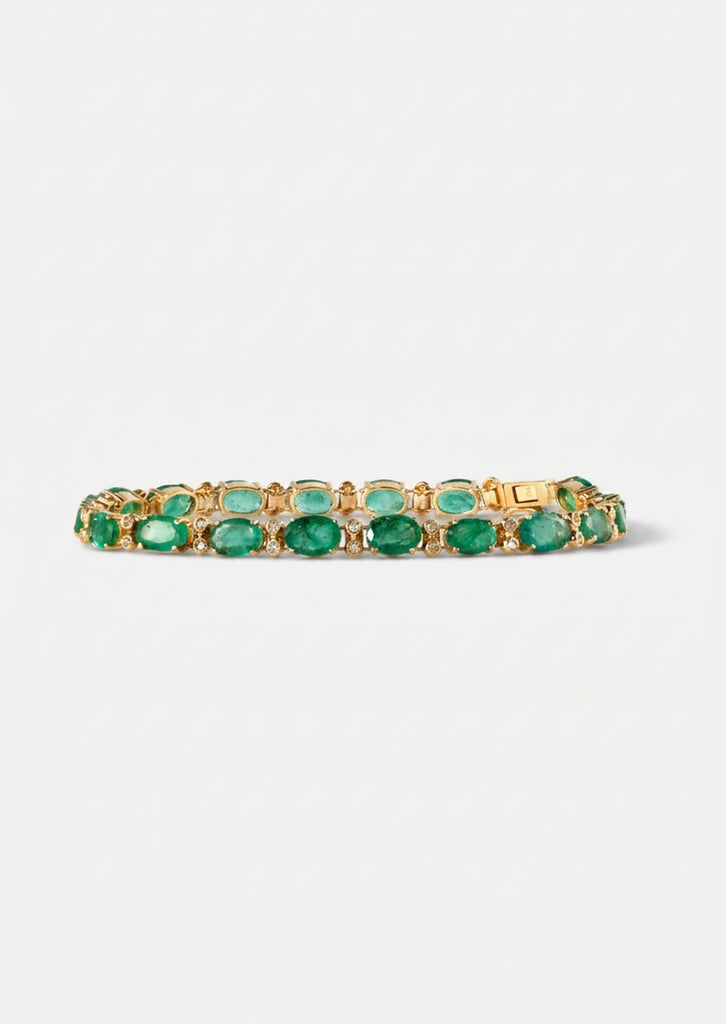 Oval Emerald Duo Bracelet