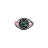 Evil Eye Protector Ring | 2.5GMS .63CTW | Black Diamond and Emerald