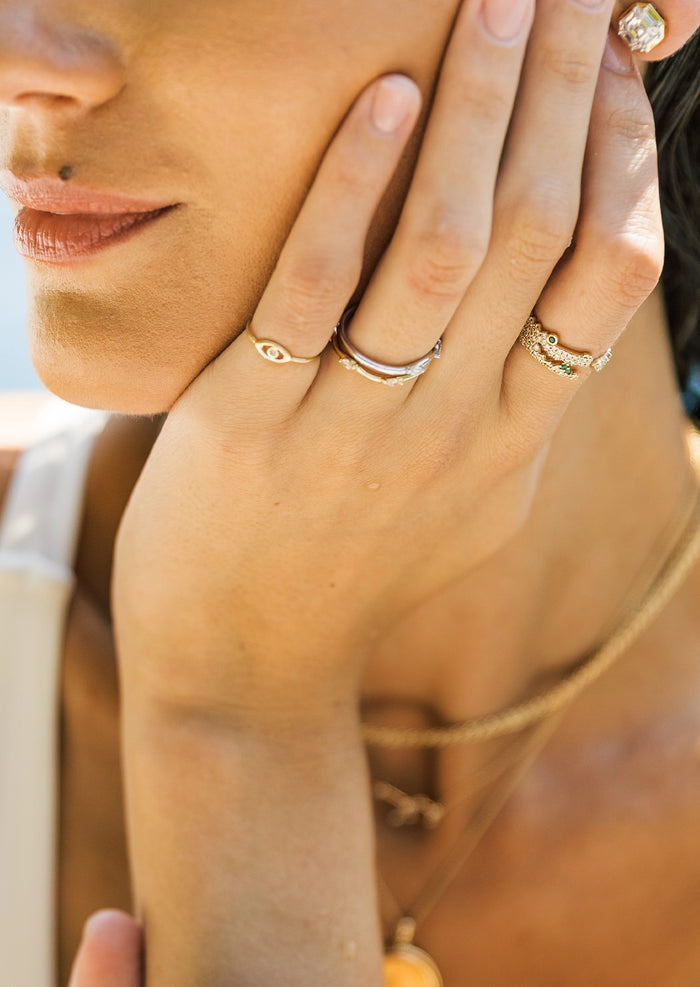 Mini Evil Eye Pinky Ring